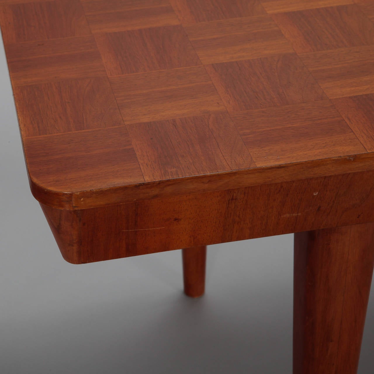 Czech Jindrich Halabala for UP Zavody Checkerboard Table with Internal Leaf