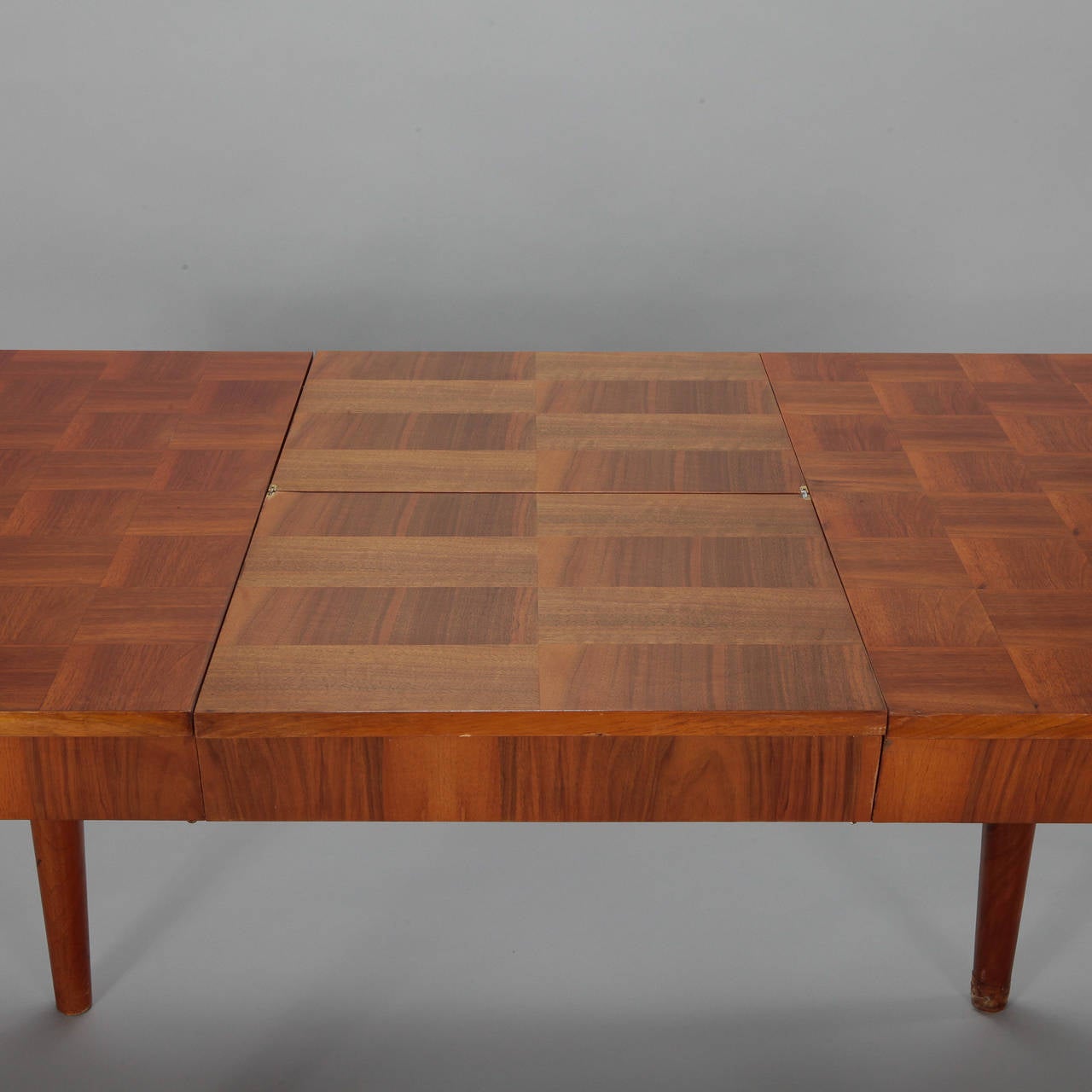 Wood Jindrich Halabala for UP Zavody Checkerboard Table with Internal Leaf