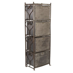 French Industrial Stacked Metal Drawers