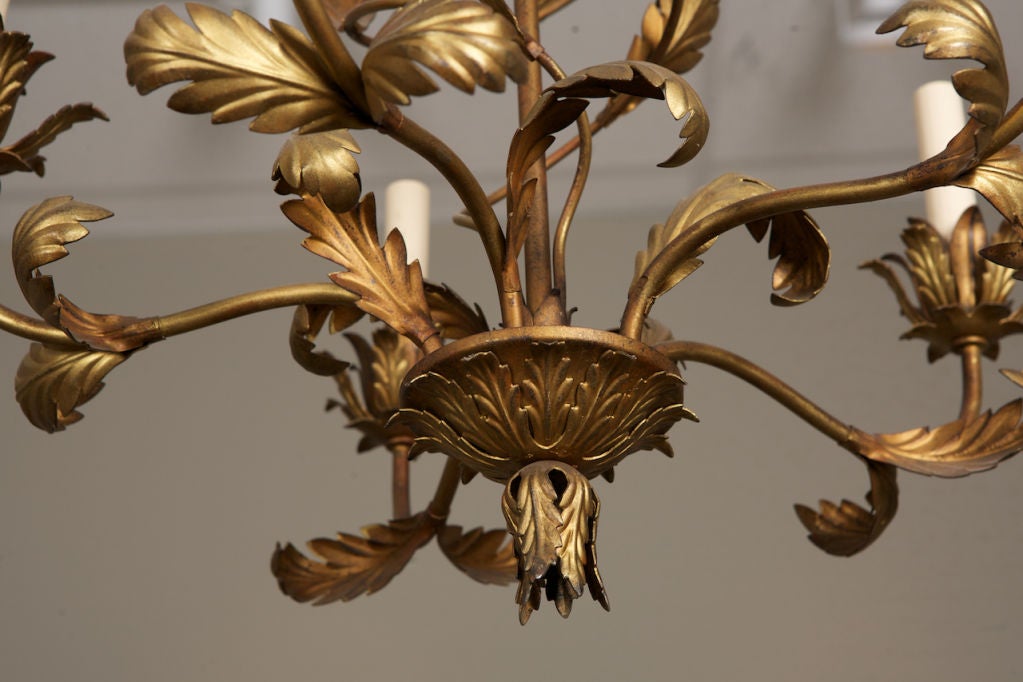 French Five Light Gilded Metal Fixture At 1stdibs French Five Light Gilded Metal Fixture In Excellent Condition For Troy Mi