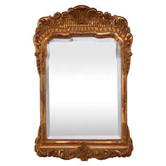 Small Dutch Gilded and Etched Framed Mirror