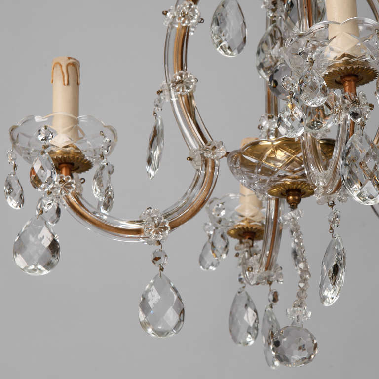 Small Maria Theresa Four Arm Chandelier In Excellent Condition In Troy, MI