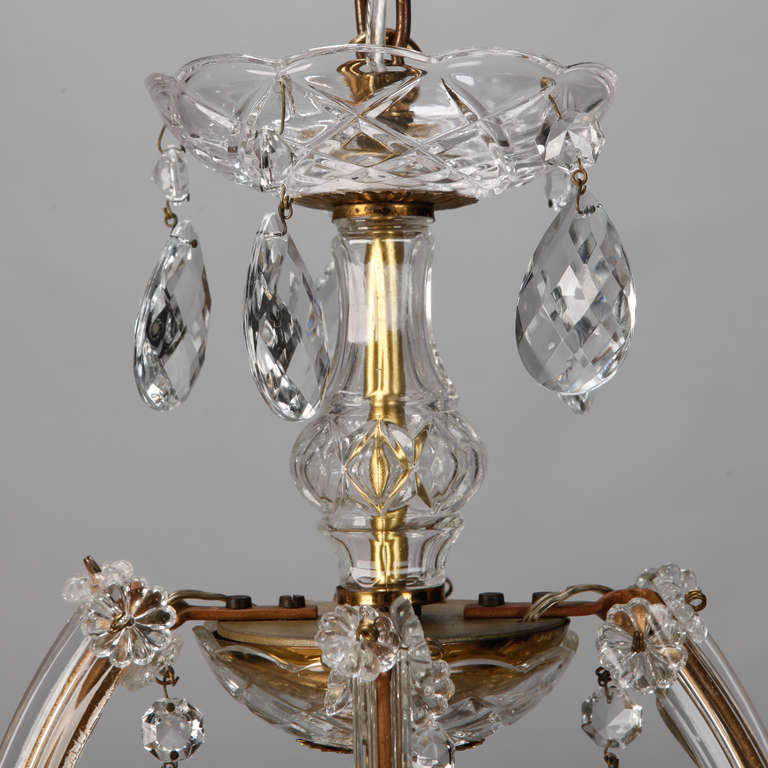 Mid-20th Century Small Maria Theresa Four Arm Chandelier