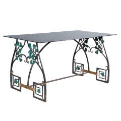 French Iron Base Table with Ivy Leaves