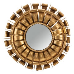 Large Double Layer Metal Frame Sunburst Mirror Light