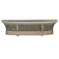 Large French Caned and Painted Planter 