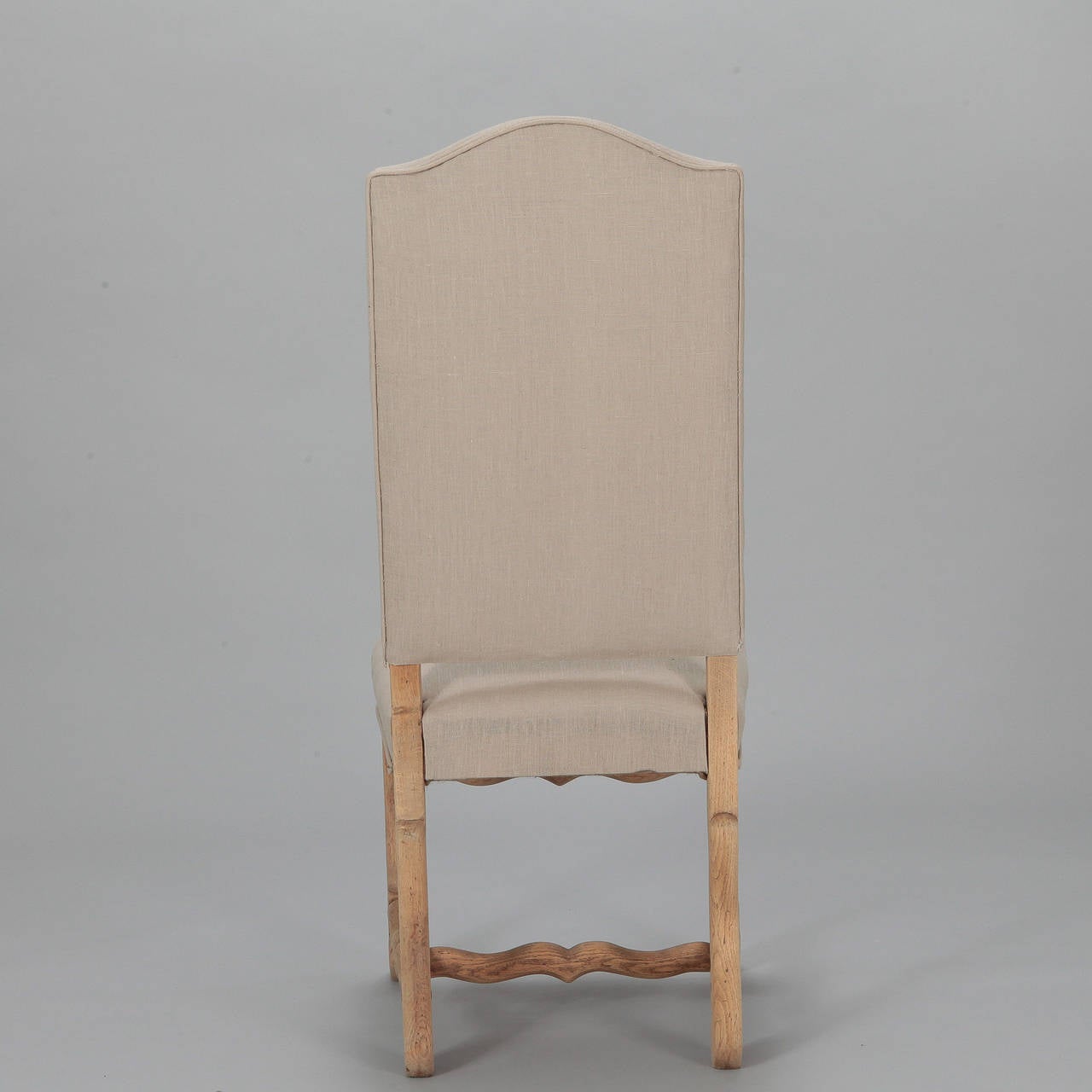 French Set of Eight Bleached Oak Os De Mouton Chairs