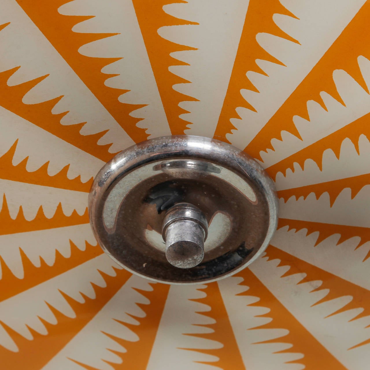 20th Century Mid-Century Op Art Sunflower Gold and White Glass Fixture