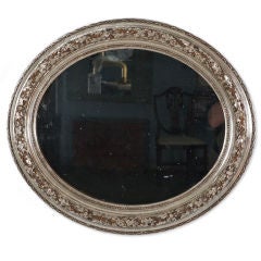 19th Century Silver Gilt Oval Mirror