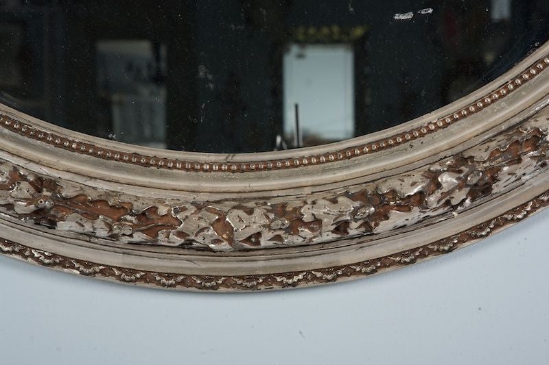 19th Century Silver Gilt Oval Mirror