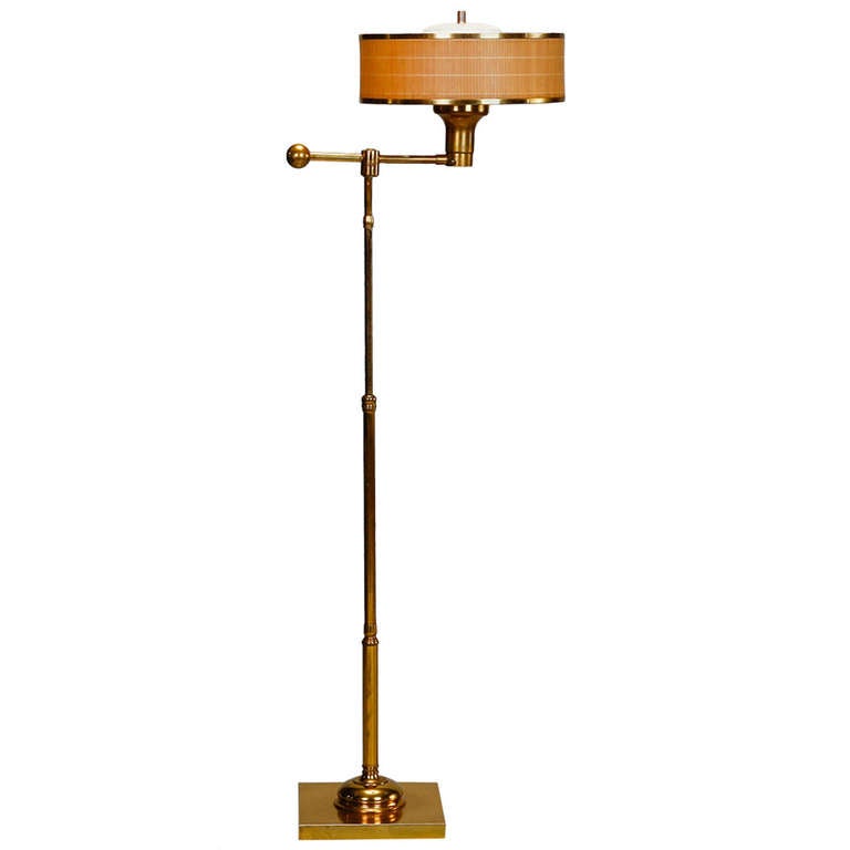 Mid Century Brass Floor Lamp by Edward Wormley for Lightolier