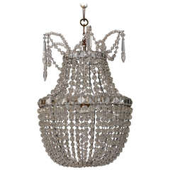 Bowl Shaped, Beaded Crystal Fixture