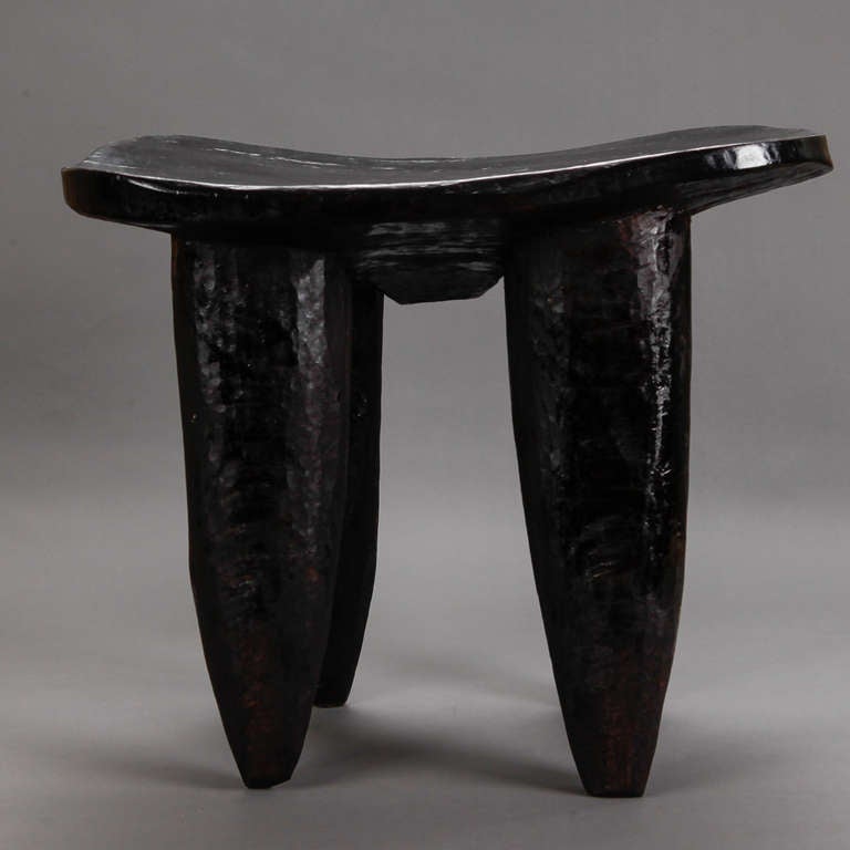 Tribal Dark Stained African Senufo Table or Stool