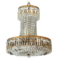 Late 19th Century Tall All Crystal Swedish Chandelier 5