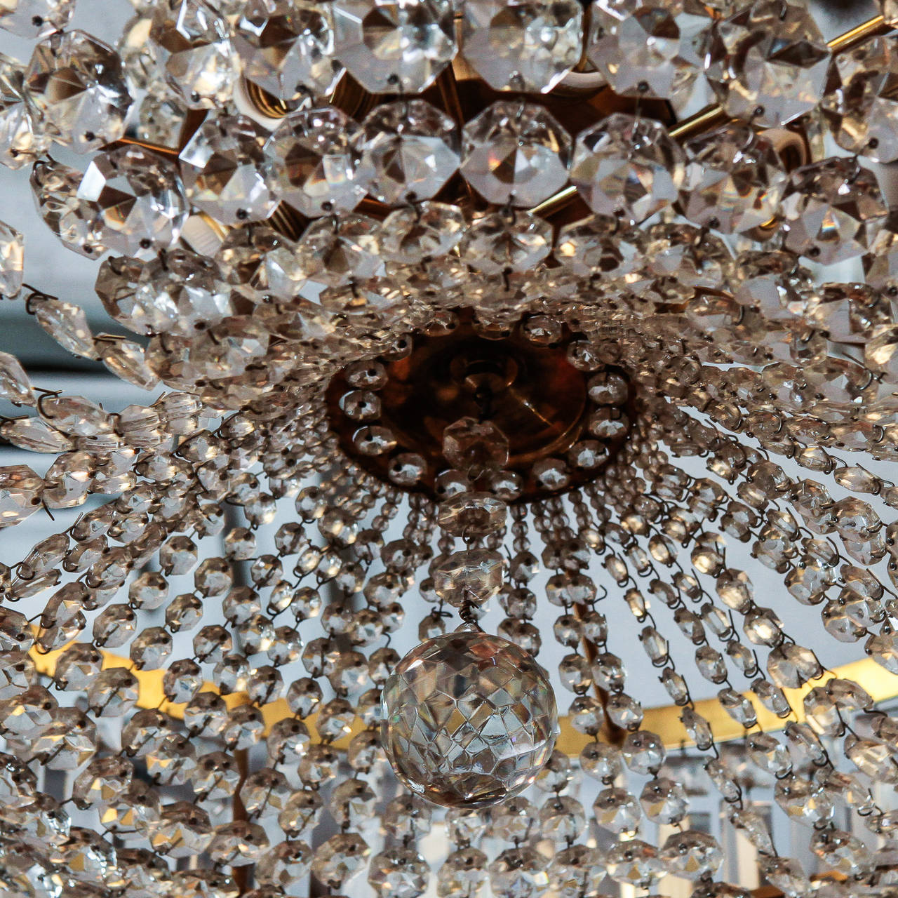Late 19th Century Tall All Crystal Swedish Chandelier 2