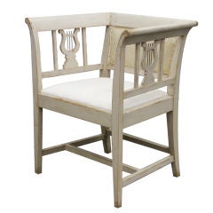 Antique Swedish Gustavian Lyre Chair