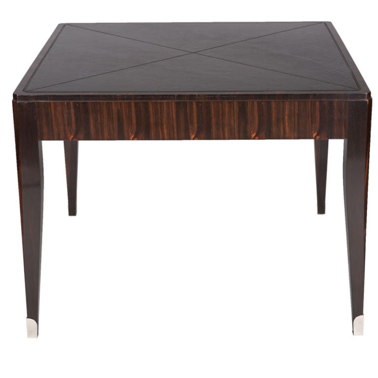 Bespoke Square Leather Top Game Table