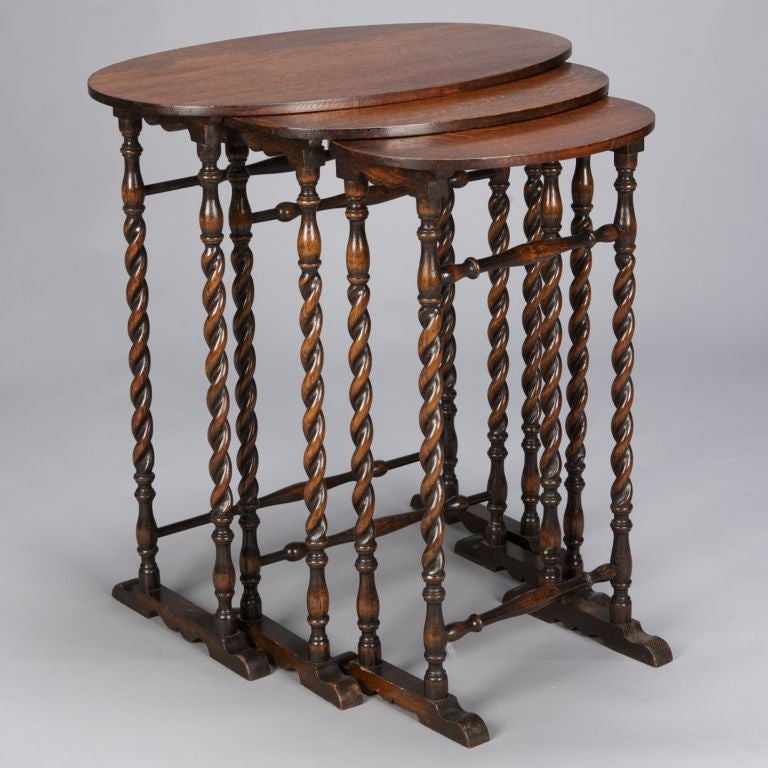 Set of 3 English Oval Nesting Tables