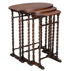 Set of 3 English Oval Nesting Tables