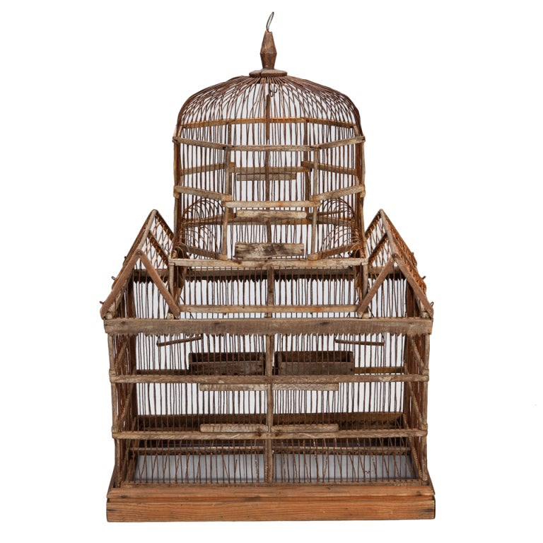 19th Century Wooden Bird Cage For Sale at 1stdibs