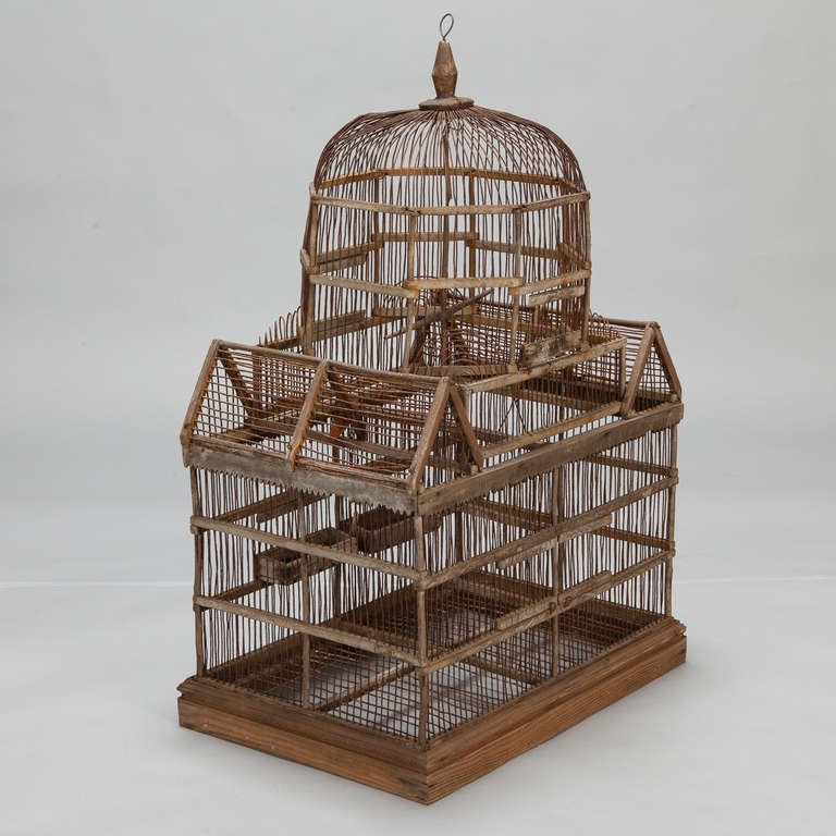 British 19th Century Wooden Bird Cage