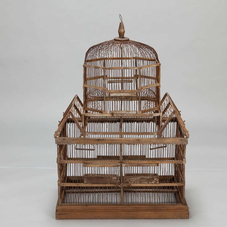 19th Century Wooden Bird Cage 1