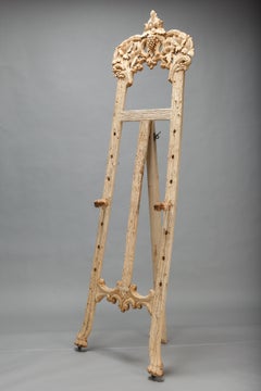 Bleached Black Forrest Carved Tall Easel Stand