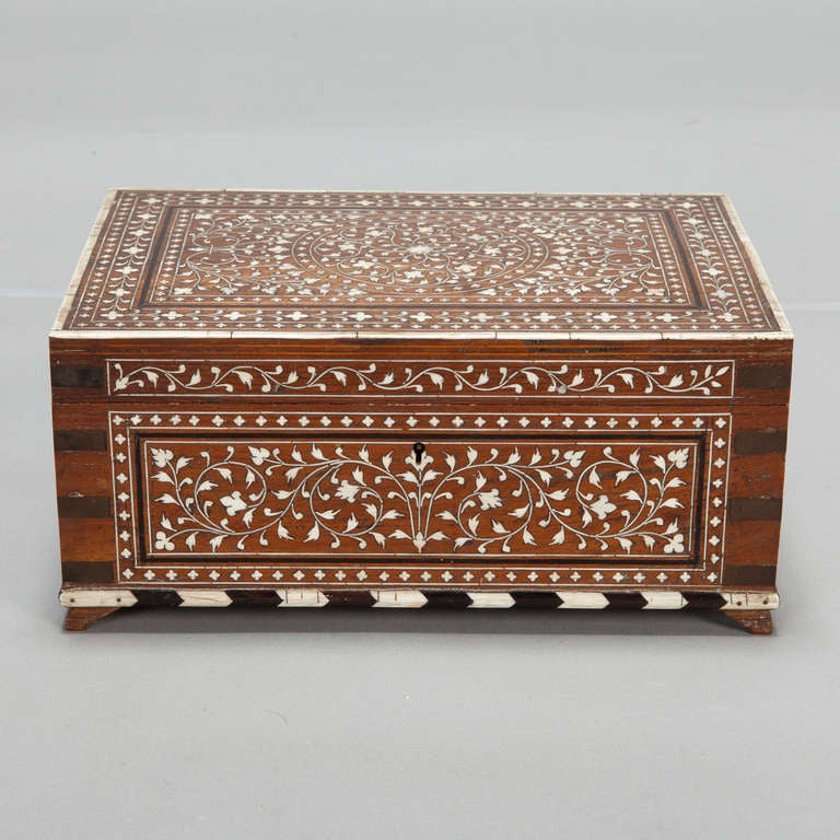 19th Century Anglo Indian Writing Box with Bone Inlay