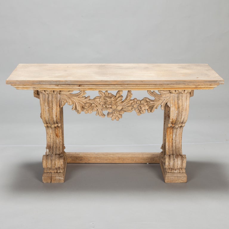 Small French Carved Wood Bench For Sale at 1stDibs