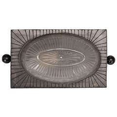 Small Rectangular Deco Flush Mount Light Fixture