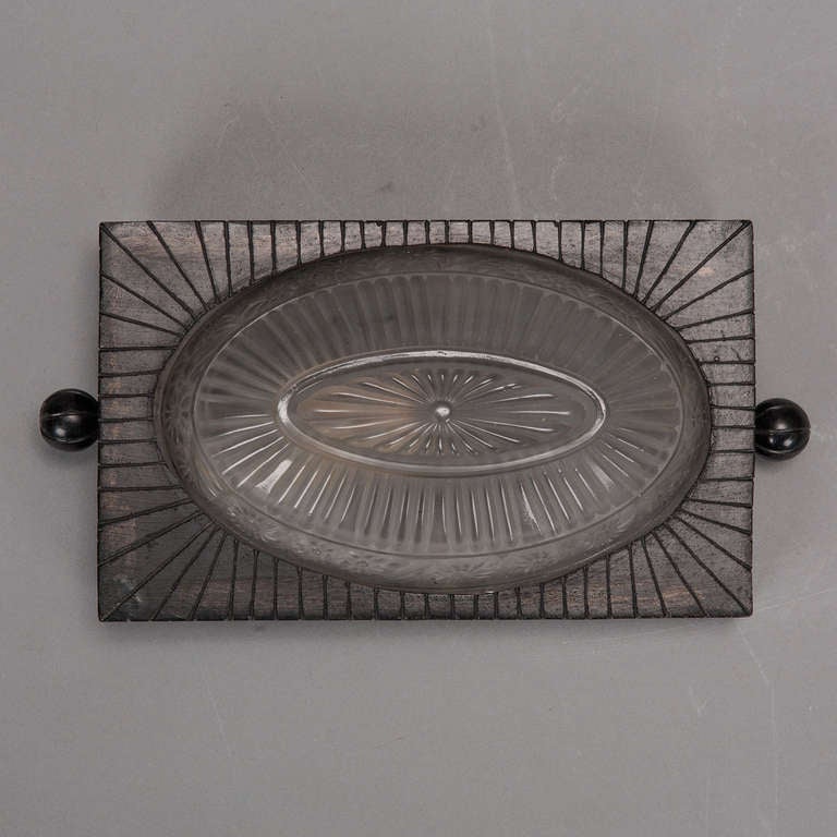 Small Rectangular Deco Flush Mount Light Fixture