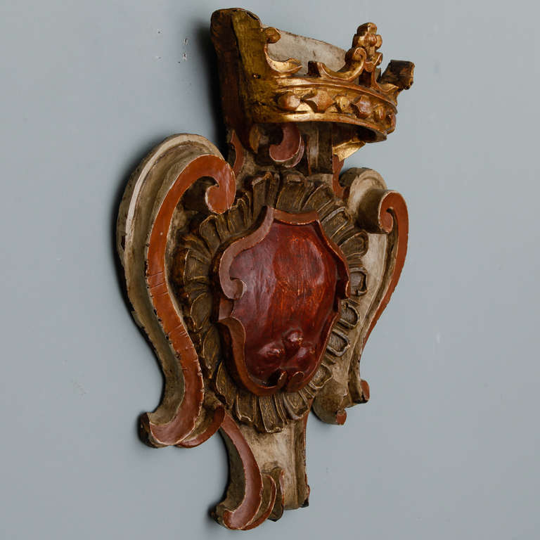 Folk Art Dutch Carved and Gilded Crown with Heart