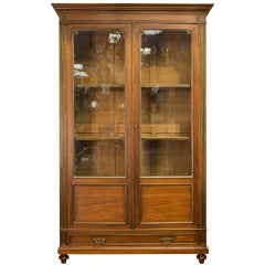 Louis XVI Style Two-Door Glazed Cupboard with Brass Detailing 4