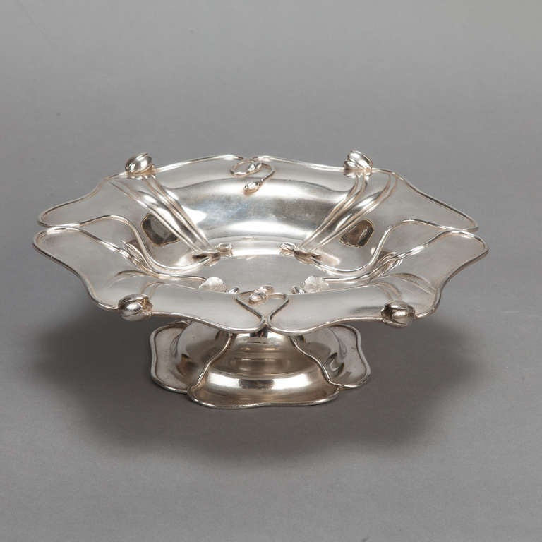 Art Nouveau Silver Plate Footed Dish