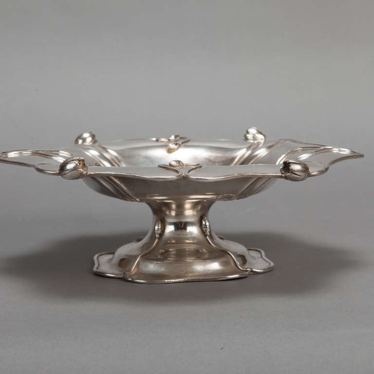 Unknown Art Nouveau Silver Plate Footed Dish