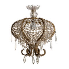 19th Century French Beaded Crystal Hanging Fixture