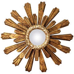 Bronze Color Gild Wood Double Layer Sunburst Mirror