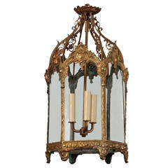 19th Century French Gilt Bronze Lantern