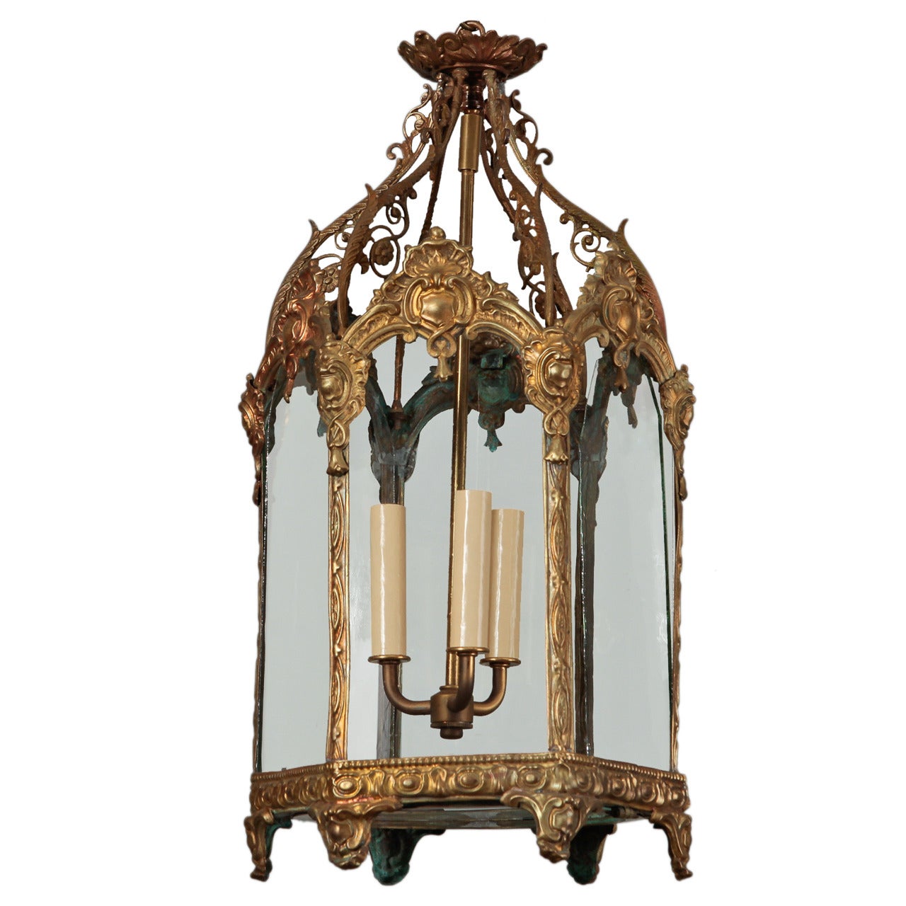 19th Century French Gilt Bronze Lantern