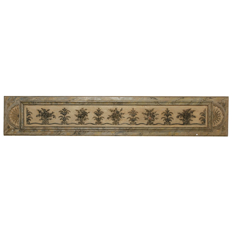 Long Narrow Italian Carved Wood Architectural Piece
