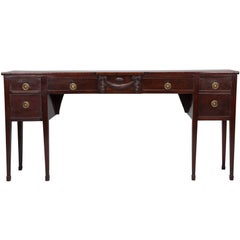 19th Century Mahogany Breakfront Server With Reduced Depth