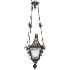 Black Metal Filigree Lantern