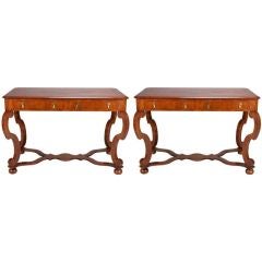 Pair of Walnut Console Tables