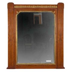 Antique Burr Wood Mirror with Ormolu Mounts