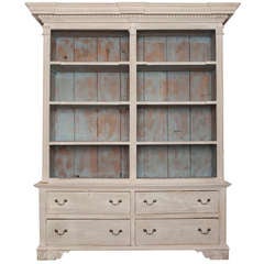 19th Century Blue and Gray Scottish Open Shelf Bookcase