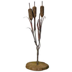 Vintage Unusual Copper Bulrush Garden Fountain