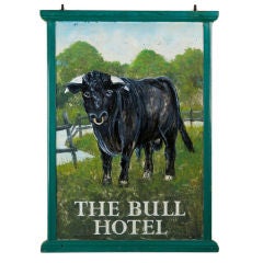 Antique Double Sided Bull Hotel Sign