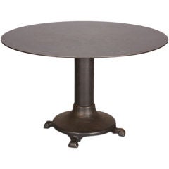 Round French Industrial Pedestal Table