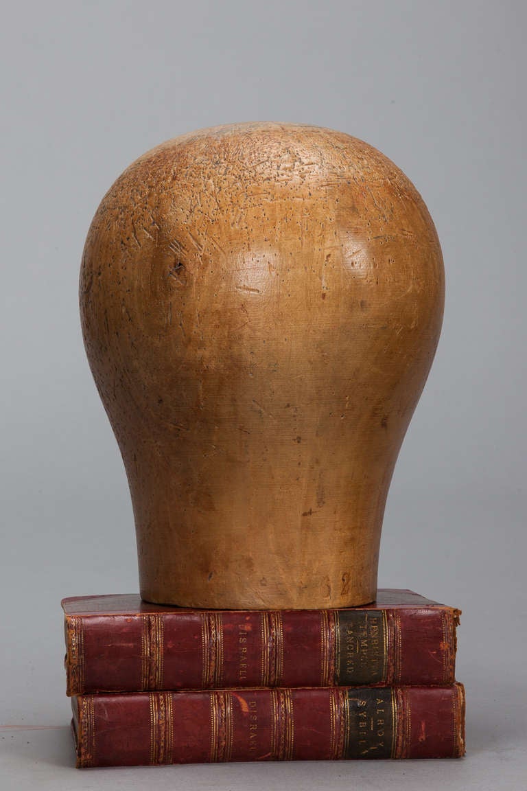 British 19th Century Wooden Hat Display Heads