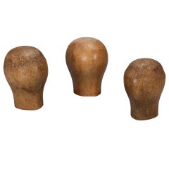 19th Century Wooden Hat Display Heads